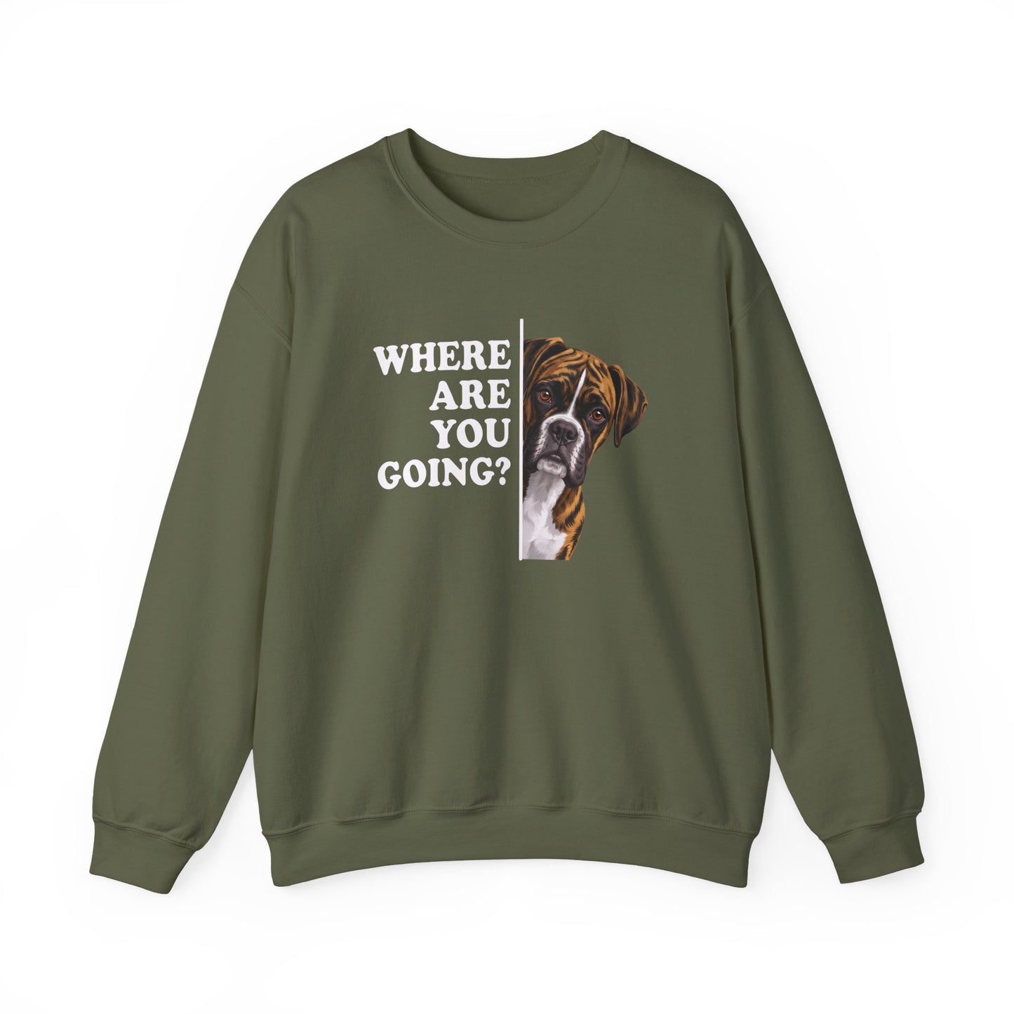 Brindle Boxer Alert Crewneck Sweatshirt