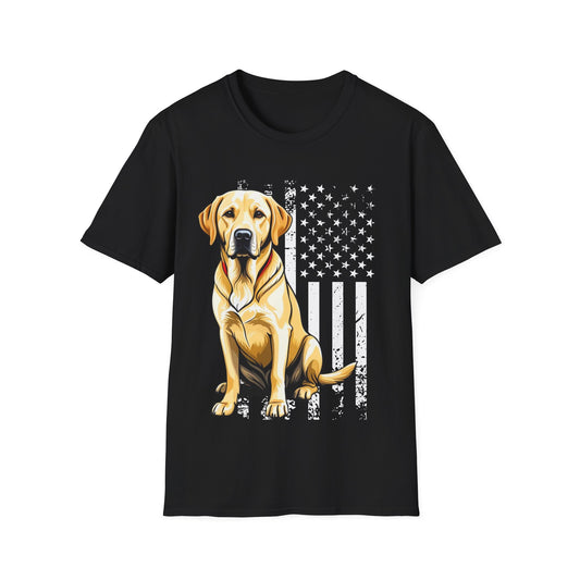 Yellow Labrador USA Flag Tee