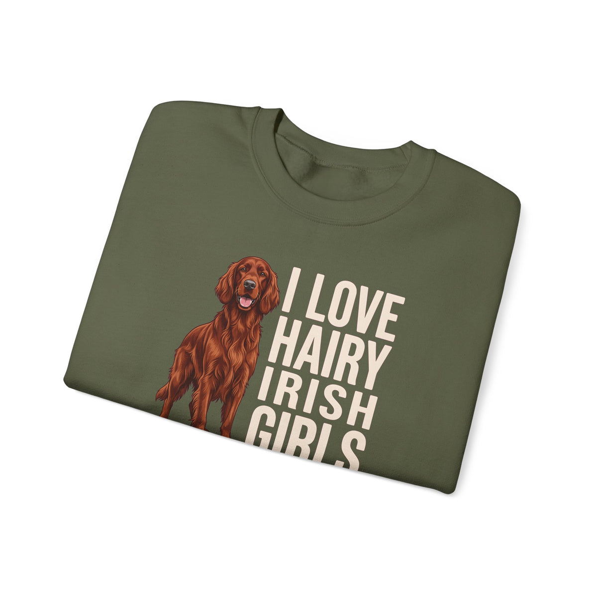Irish Setter Hairy Girls Crewneck Sweatshirt