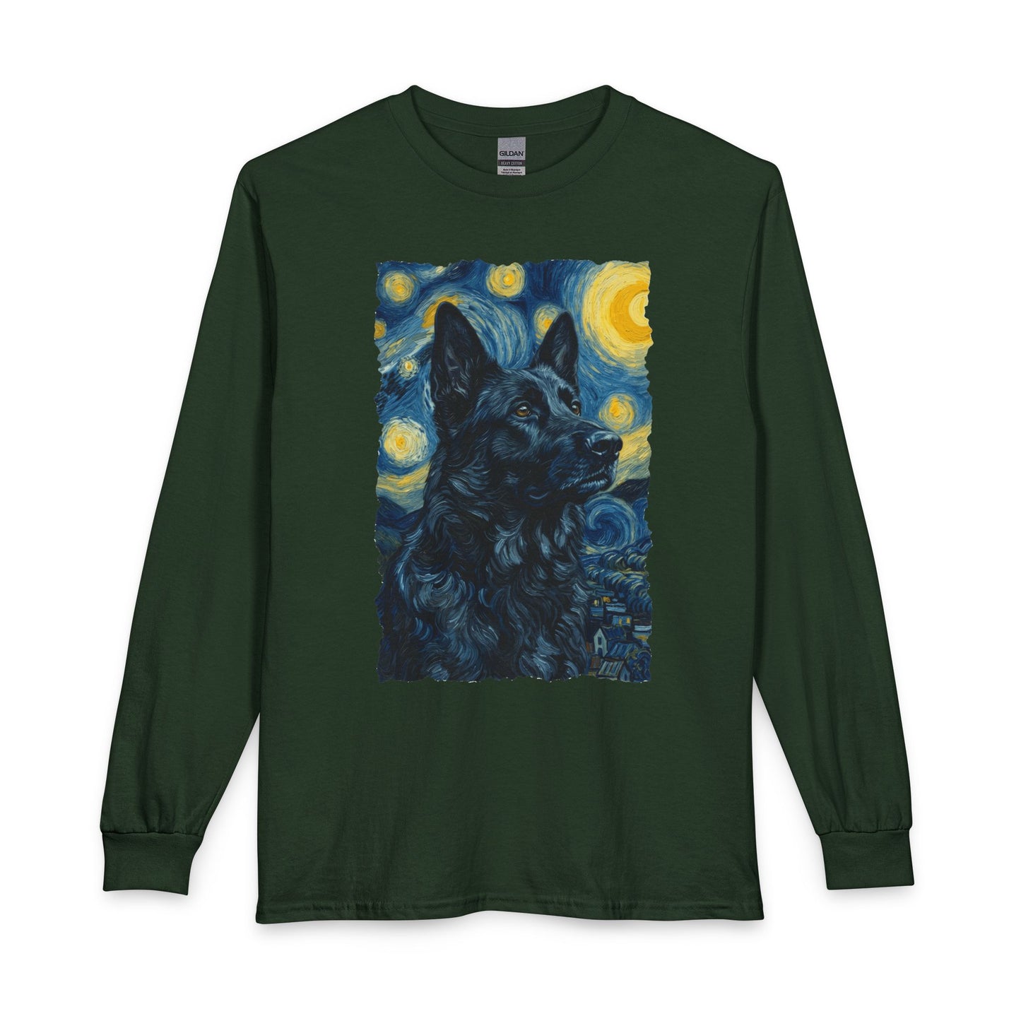 Black German Shepherd Van Gogh Long Sleeve