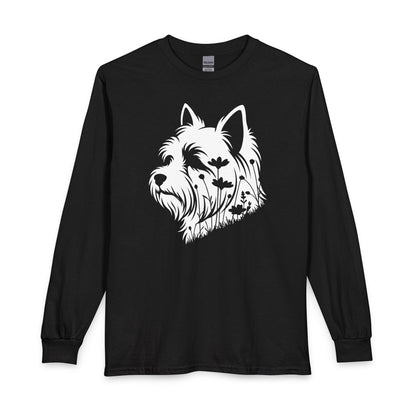 Yorkshire Terrier Flowers Long Sleeve Black