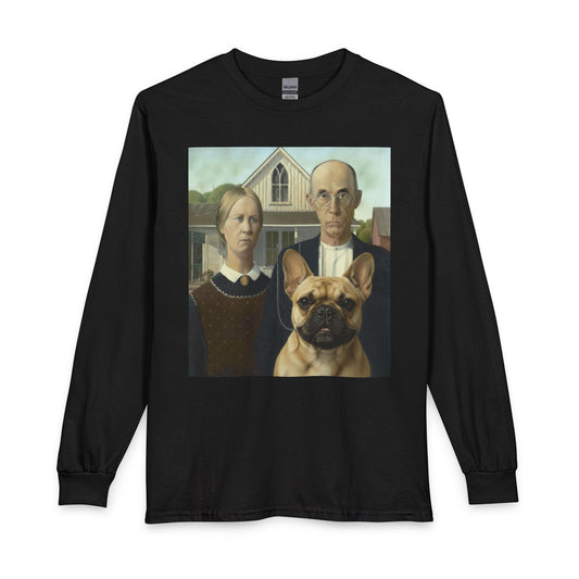Frenchie American Gothic Long Sleeve Black