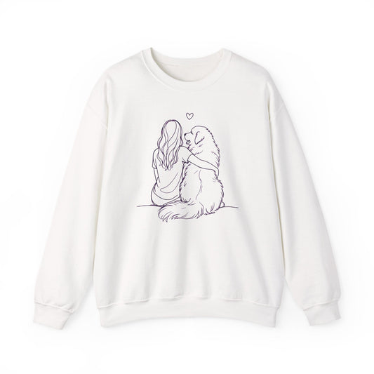 Great Pyrenees Hug Crewneck Sweatshirt White
