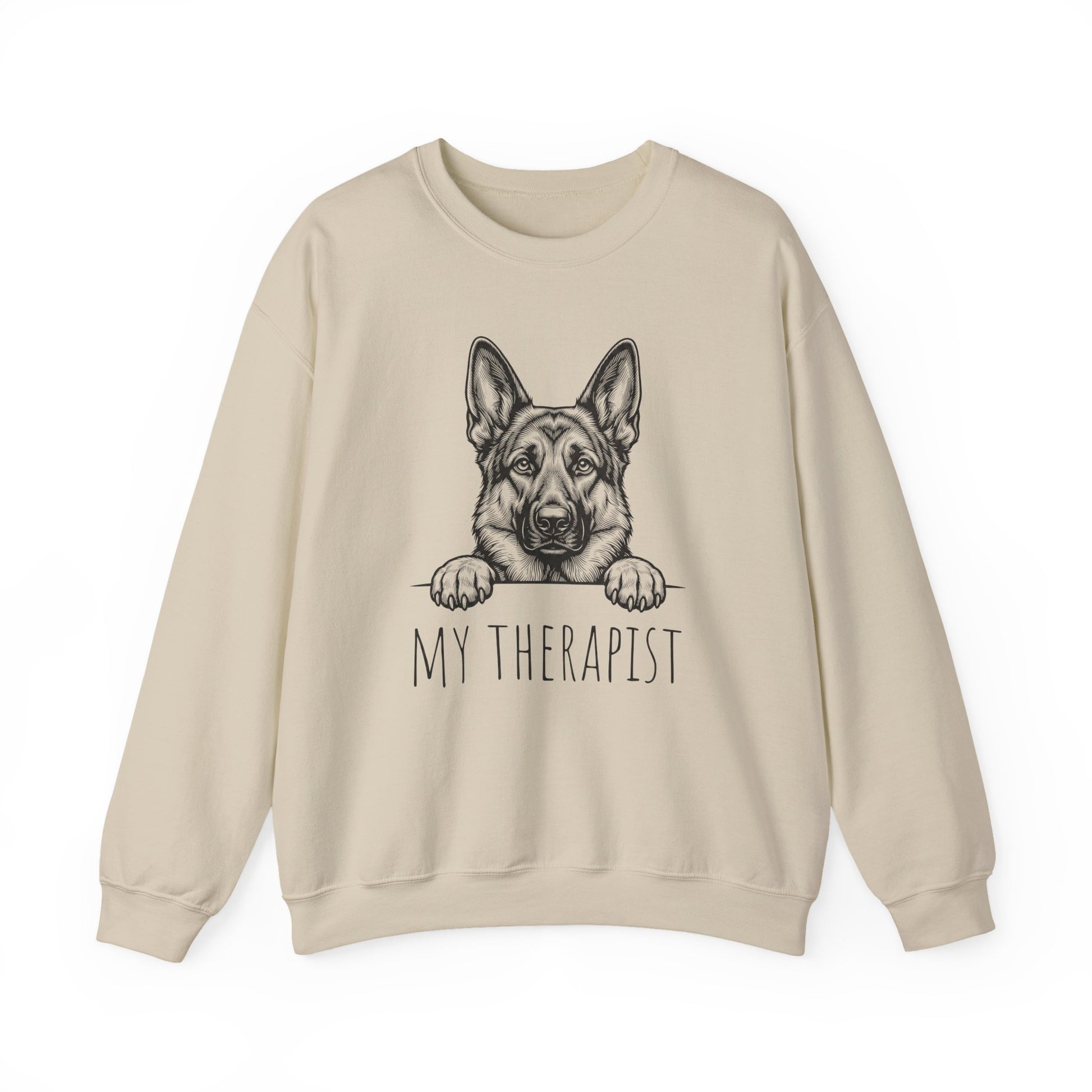 German Shepherd Theraphist Crewneck Sweatshirt Sand