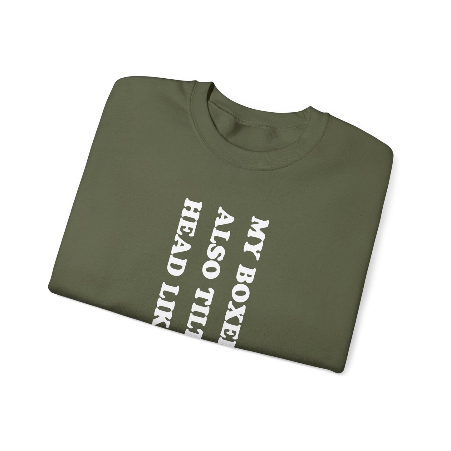 Boxer Tilt His Head Crewneck Sweatshirt