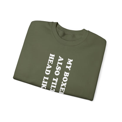 Boxer Tilt His Head Crewneck Sweatshirt