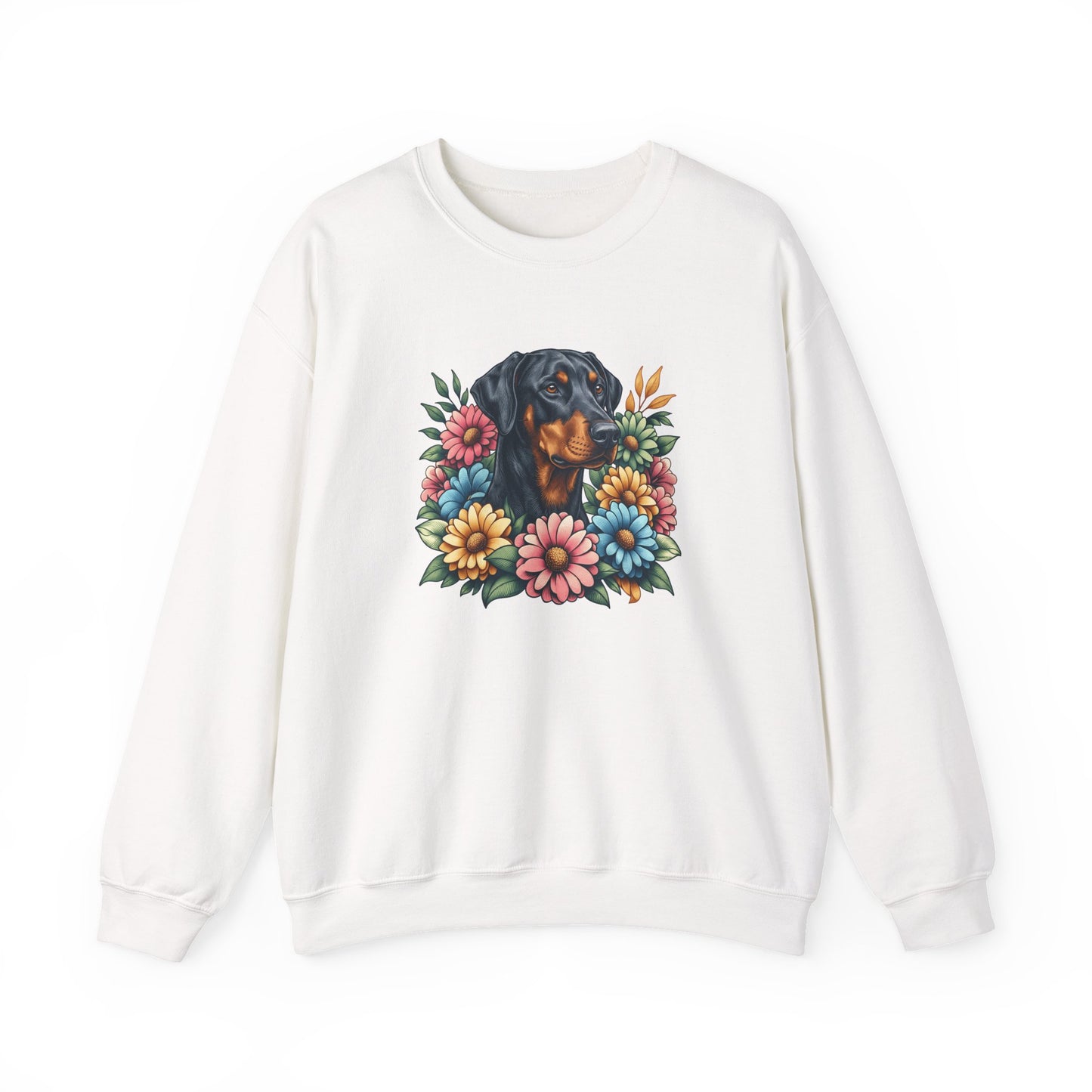 Doberman Floral Crewneck Sweatshirt