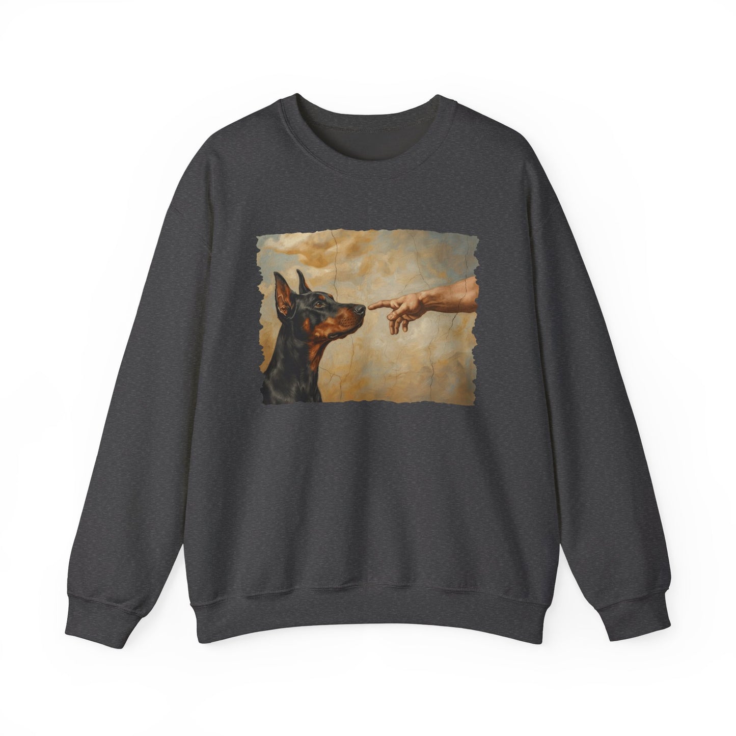 God Creates Doberman Pinscher Crewneck Sweatshirt