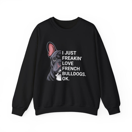 French Bulldog Love Crewneck Sweatshirt Black