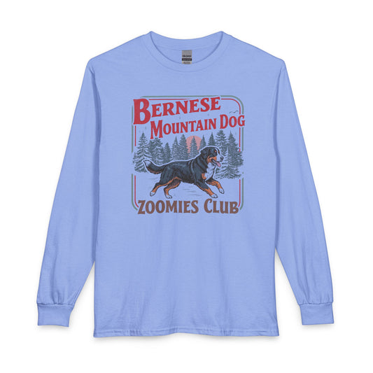 Bernese Mountain Dog Zoomies Long Sleeve Carolina Blue