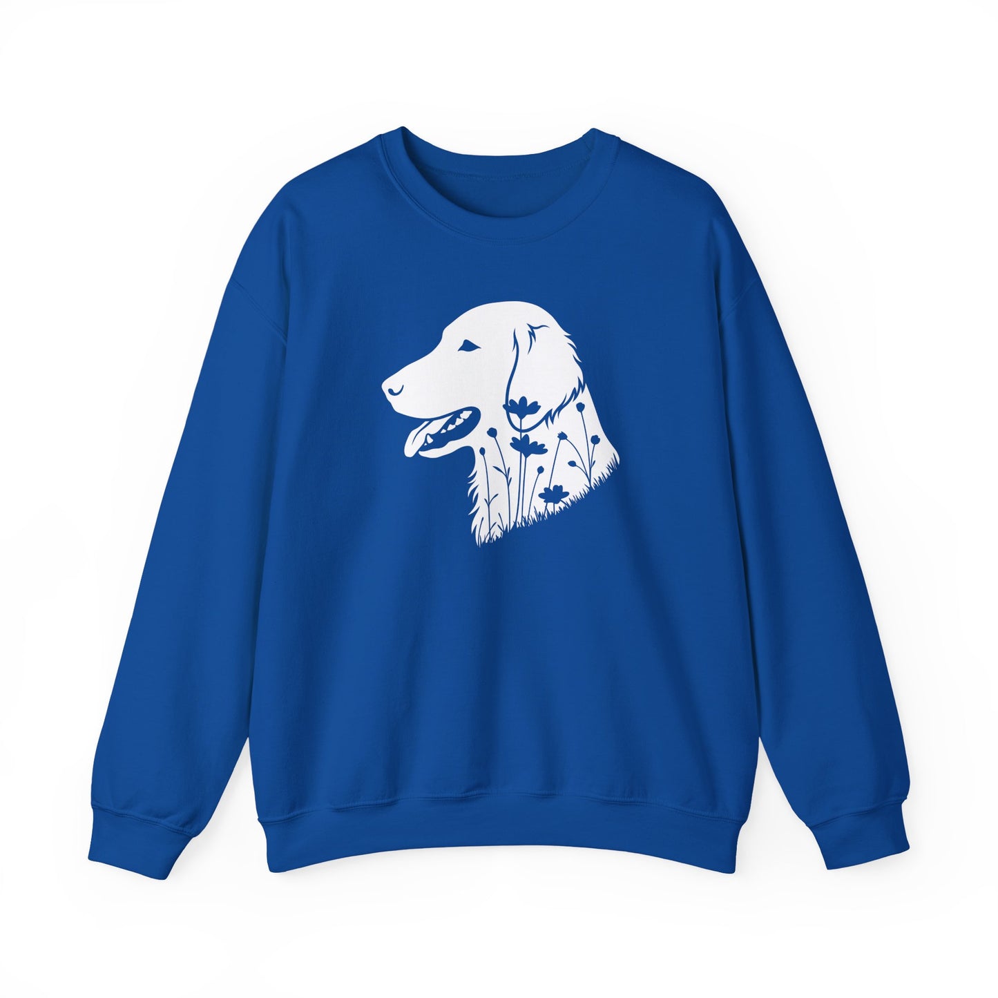 Flat Coated Retriever Flowers Crewneck Sweatshirt