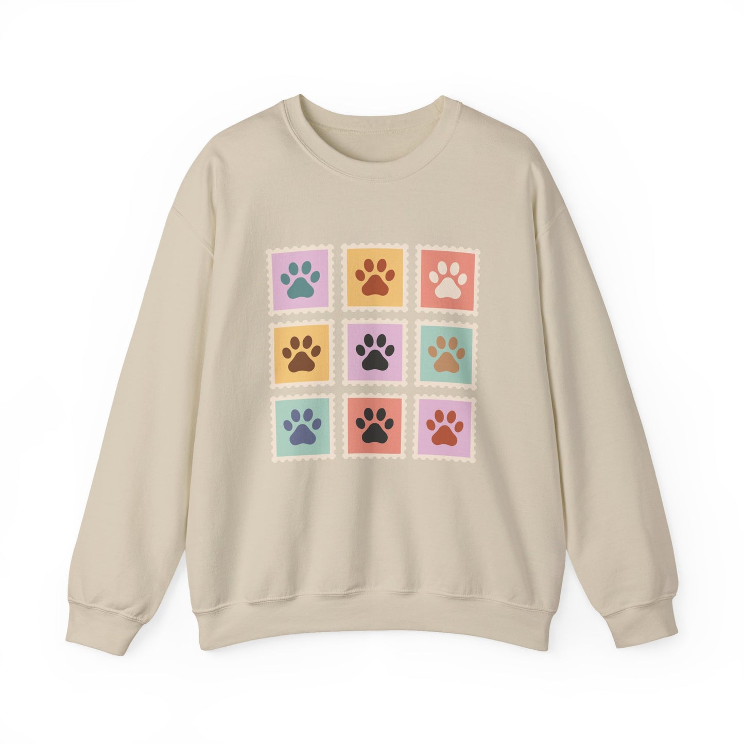Golden Retriever Paw Stamps Crewneck Sweatshirt Sand