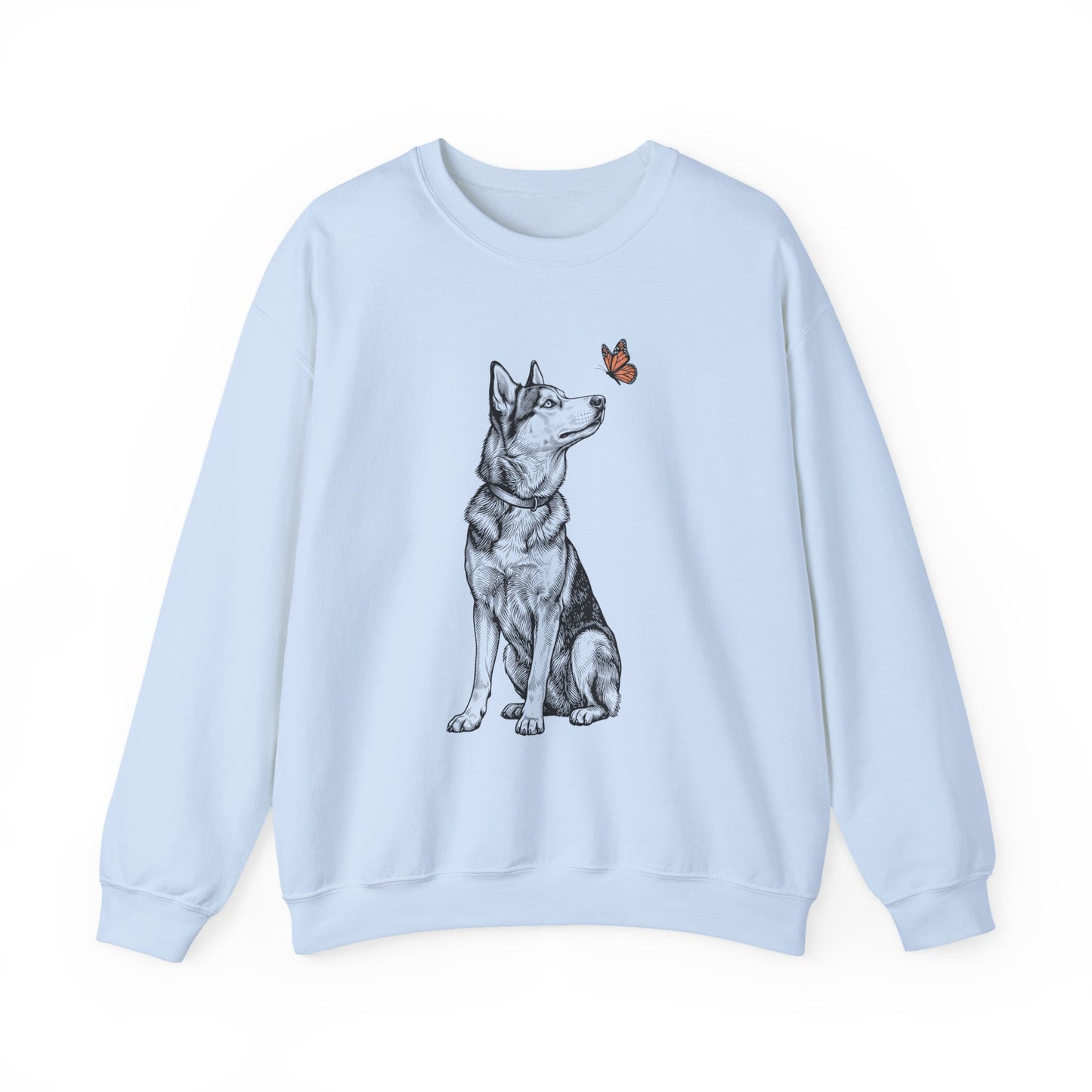 Husky Butterfly Crewneck Sweatshirt Light Blue