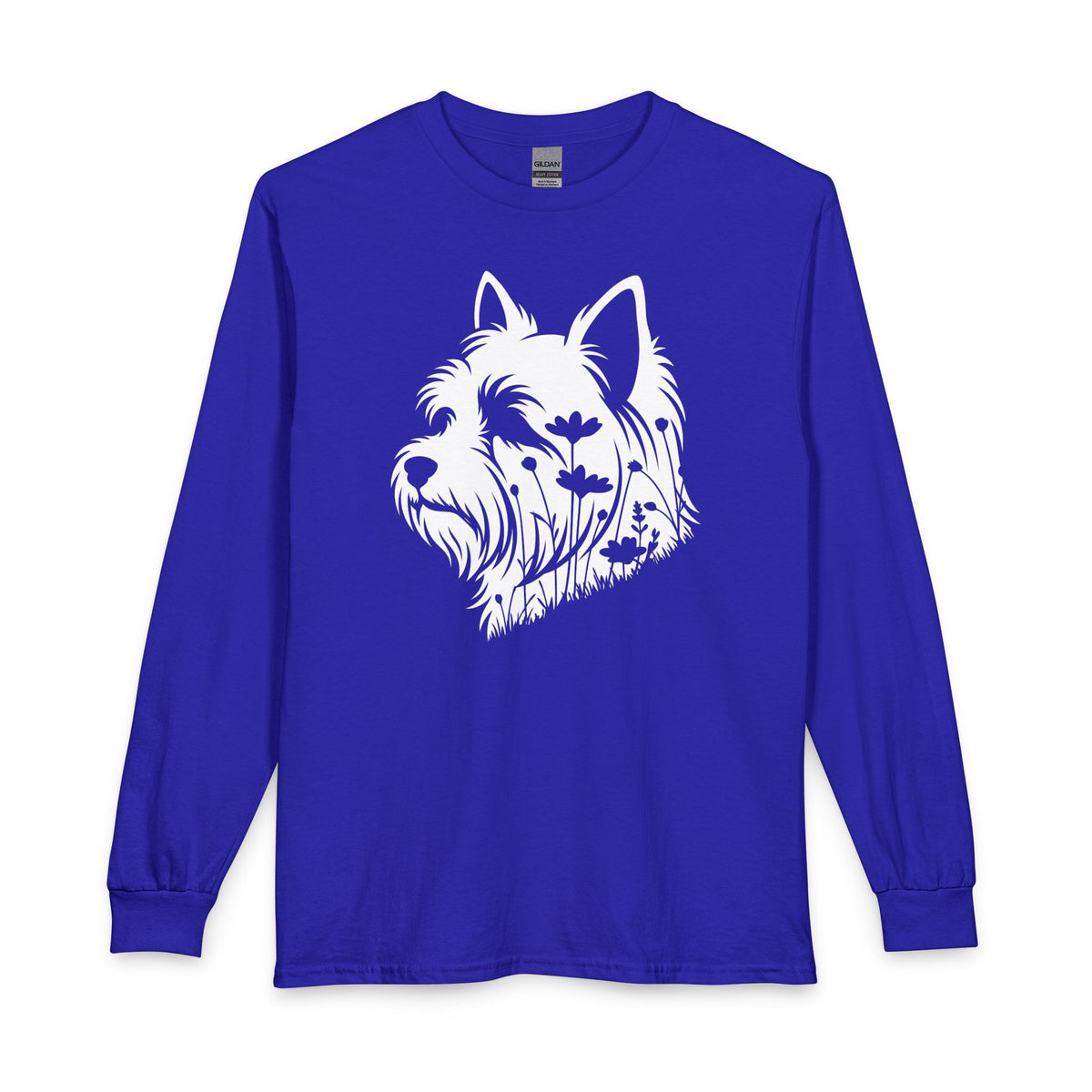 Yorkshire Terrier Flowers Long Sleeve Royal