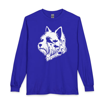 Yorkshire Terrier Flowers Long Sleeve Royal