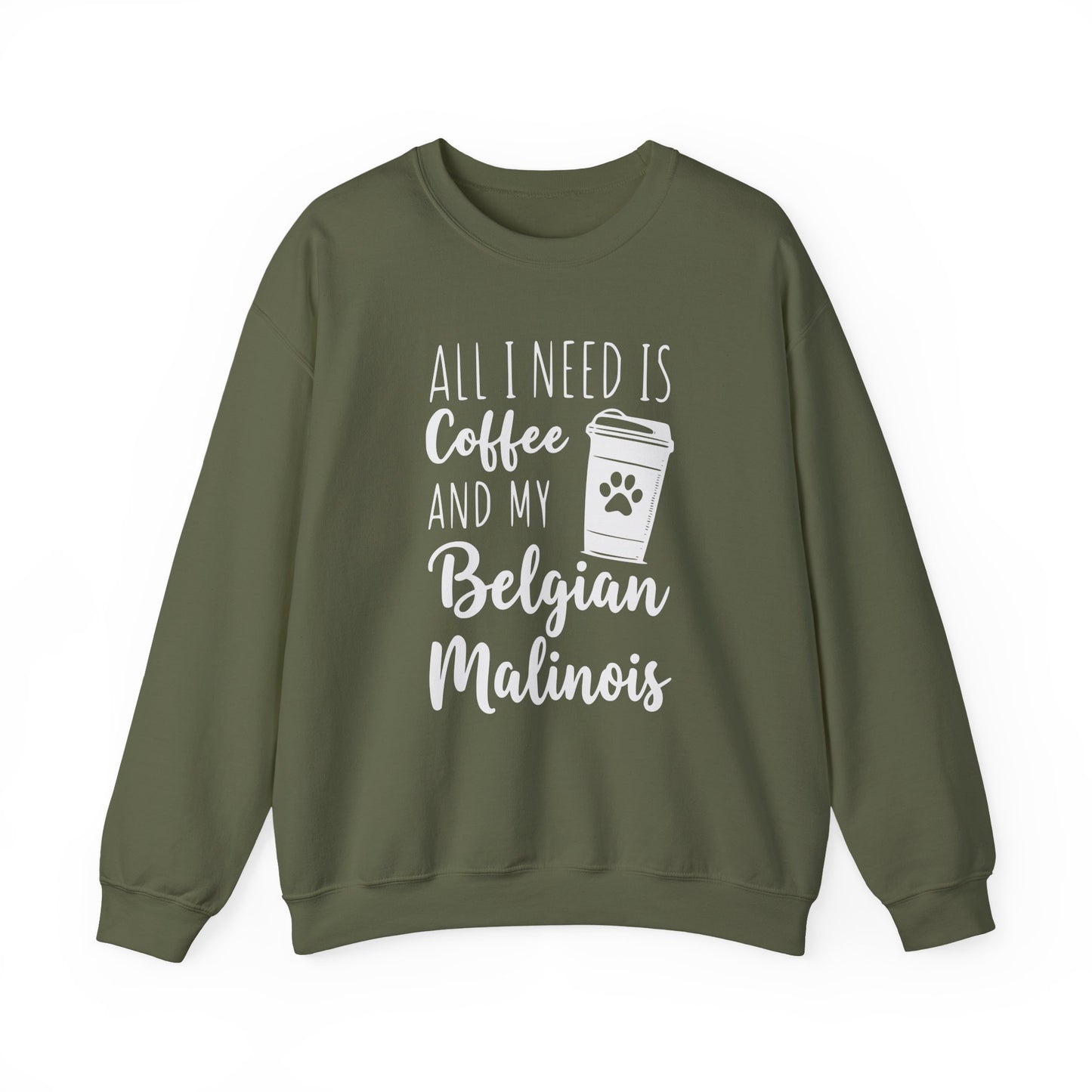 Belgian Malinois & Coffee Crewneck Sweatshirt