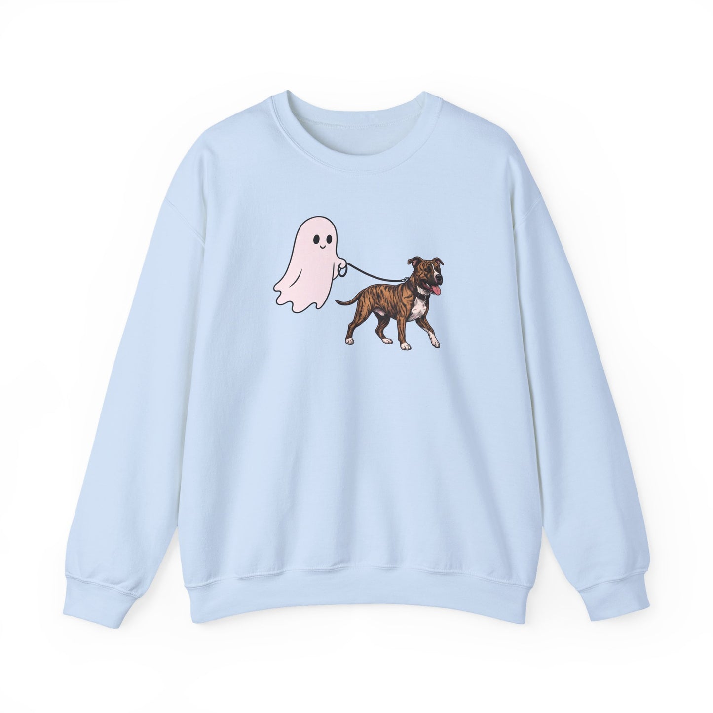 Pitbull Brindle Ghost Walk Crewneck Sweatshirt
