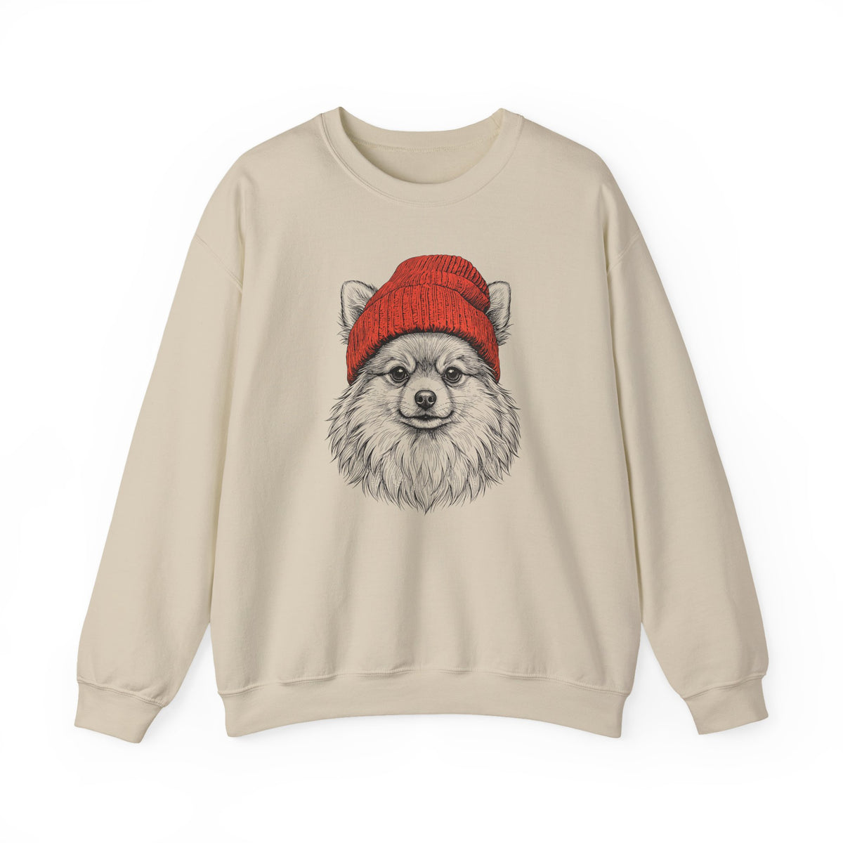 Pomeranian Beanie Crewneck Sweatshirt