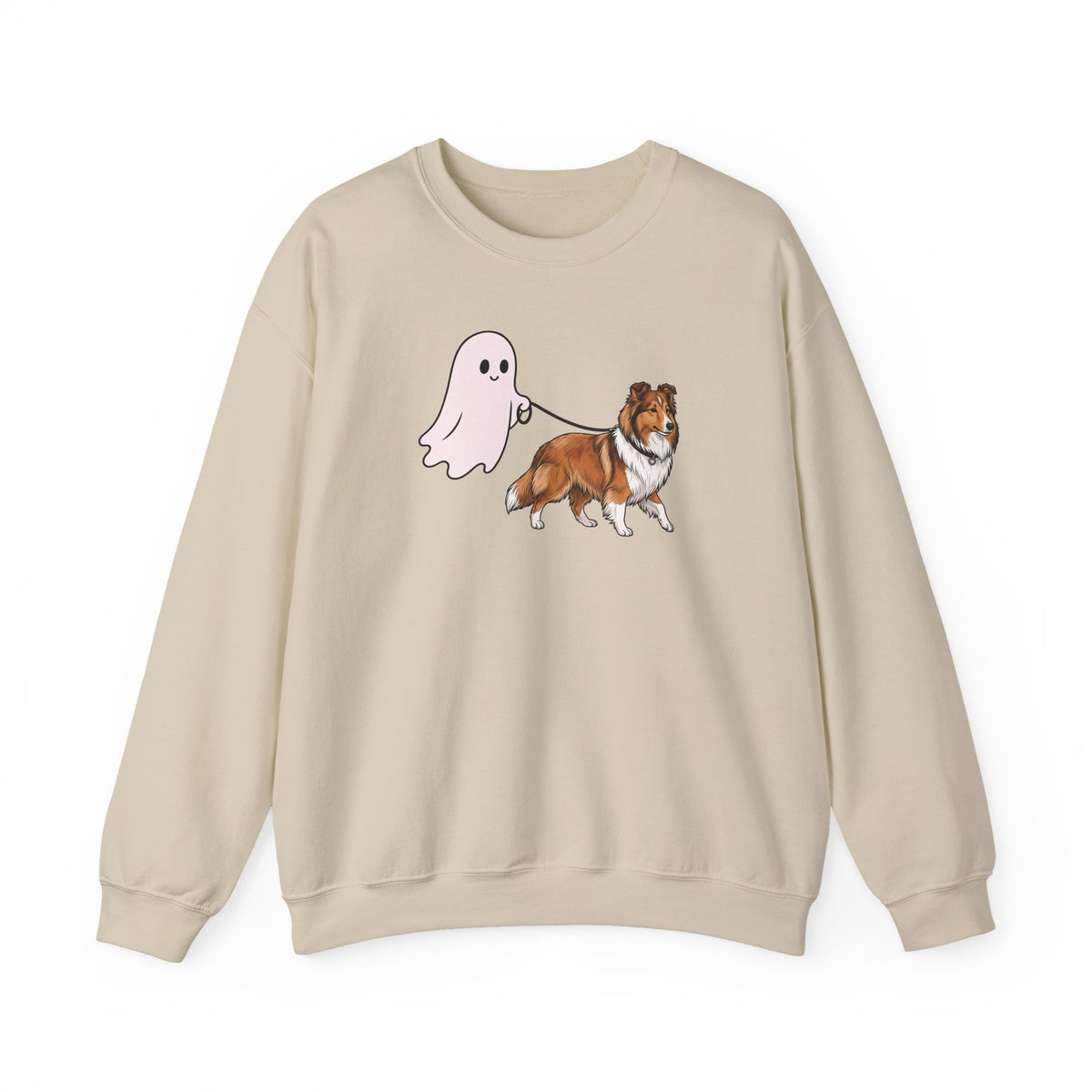 Shetland Sheepdog Ghost Walk Crewneck Sweatshirt