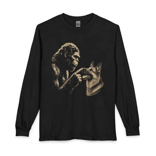 Bigfoot German Shepherd Boop Long Sleeve Black