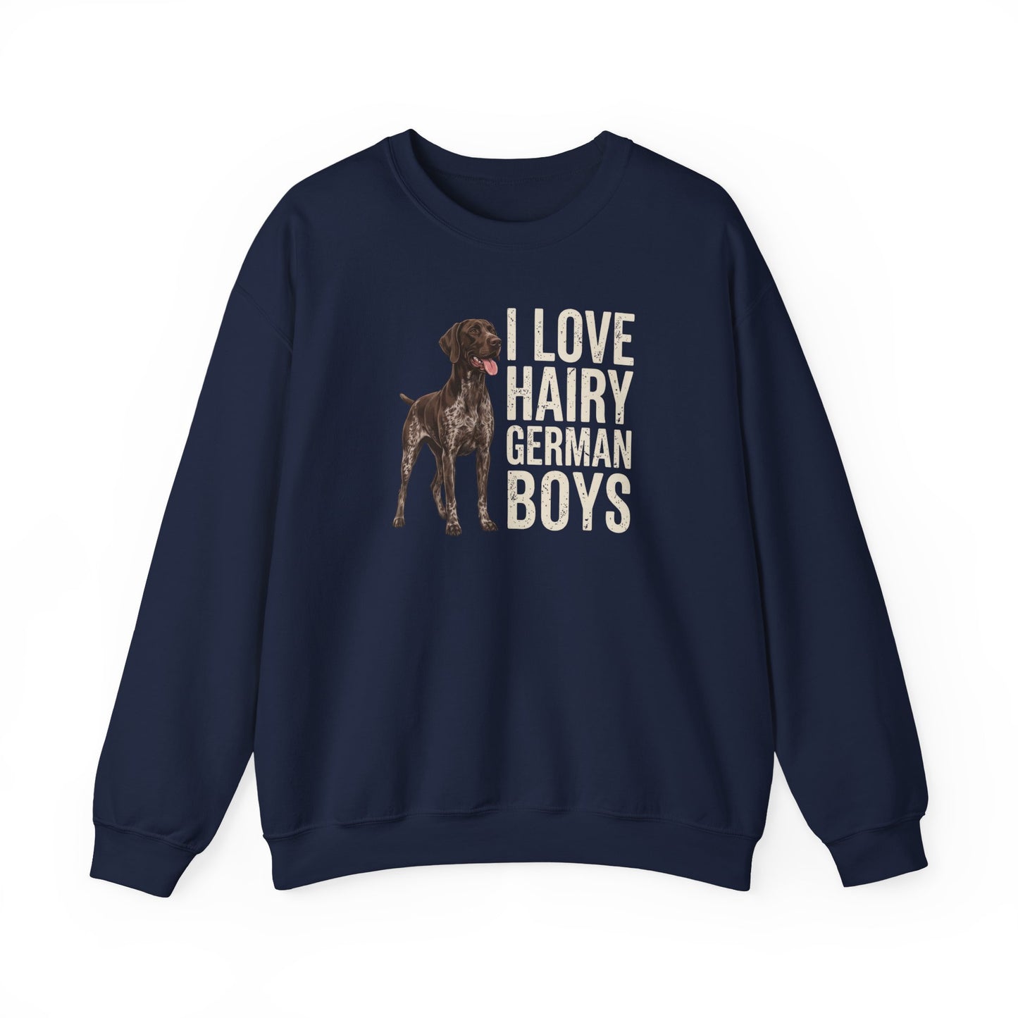 German Shorthaired Pointer Hairy Boys Crewneck Sweatshirt
