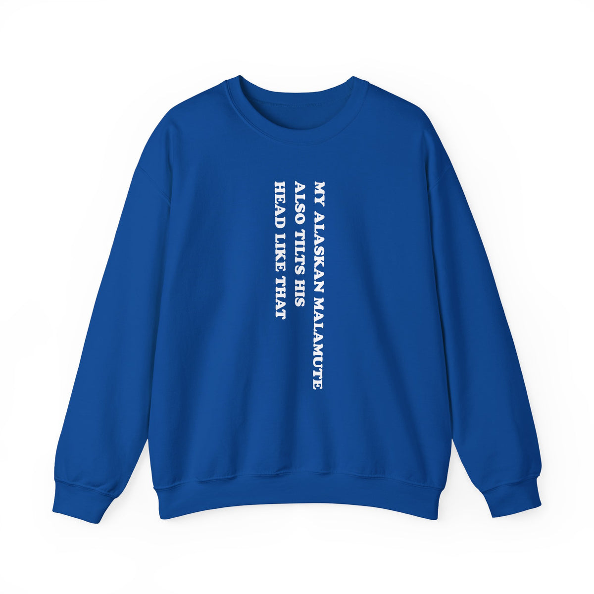 Alaskan Malamute Tilts His Head Crewneck Sweatshirt Royal