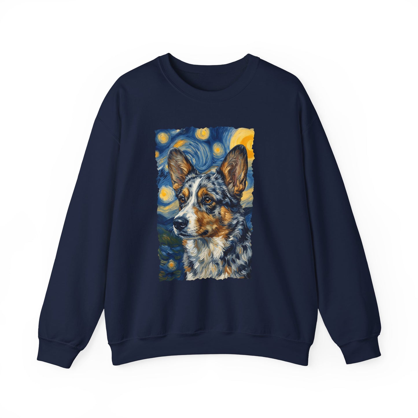 Cardigan Welsh Corgi Blue Merle Van Gogh Crewneck Sweatshirt