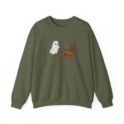Vizsla Ghost Halloween Crewneck Sweatshirt
