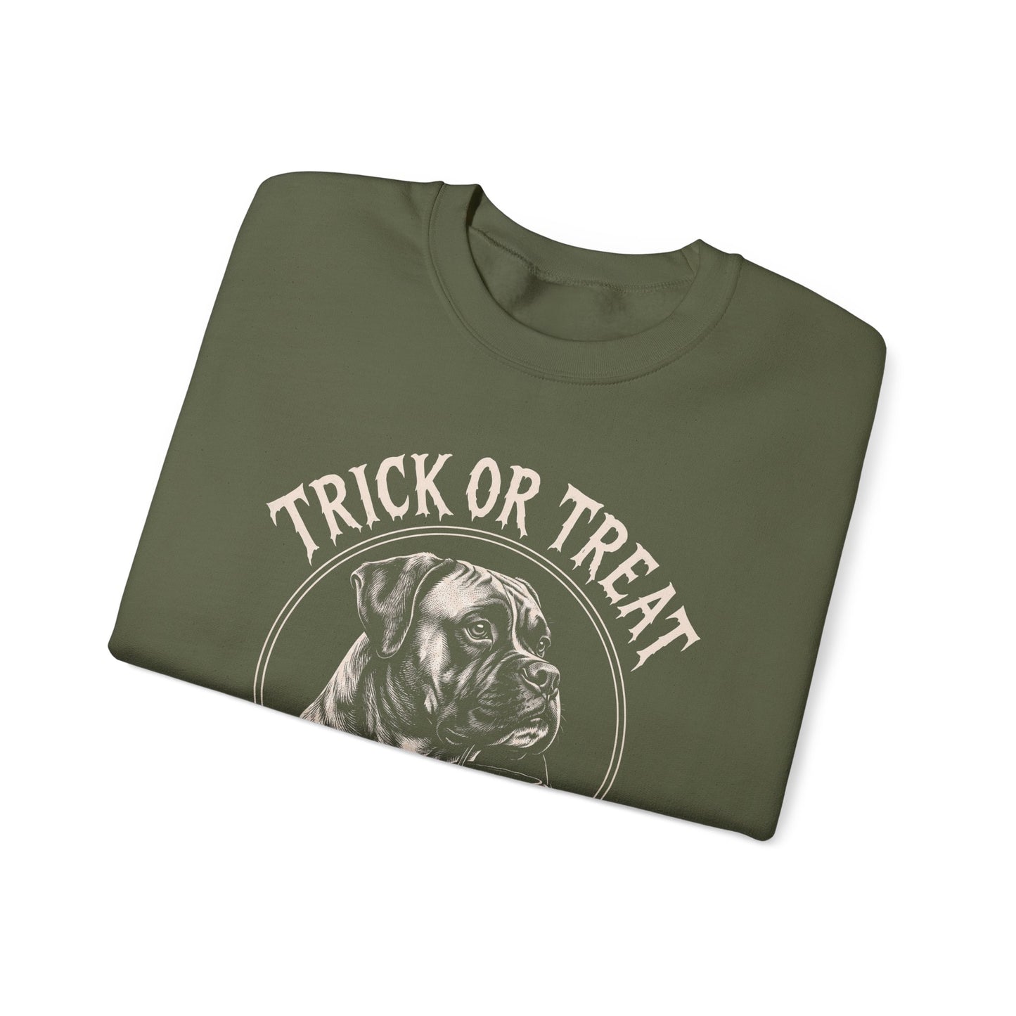 Boxer Trick or Treat Halloween Crewneck Sweatshirt