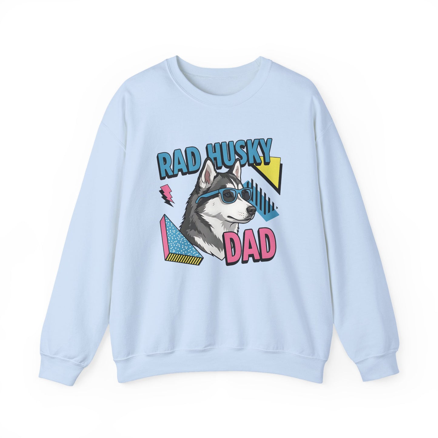 Rad Husky Dad Crewneck Sweatshirt Light Blue