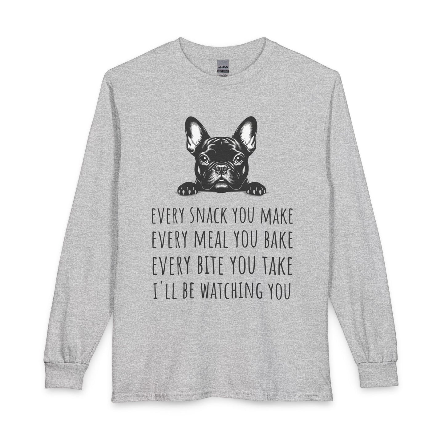 French Bulldog Snack Long Sleeve Sport Grey