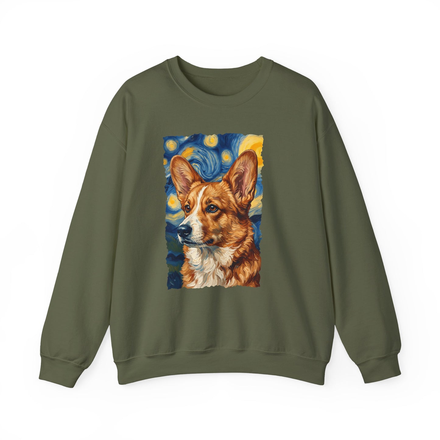Cardigan Welsh Corgi Red Van Gogh Crewneck Sweatshirt