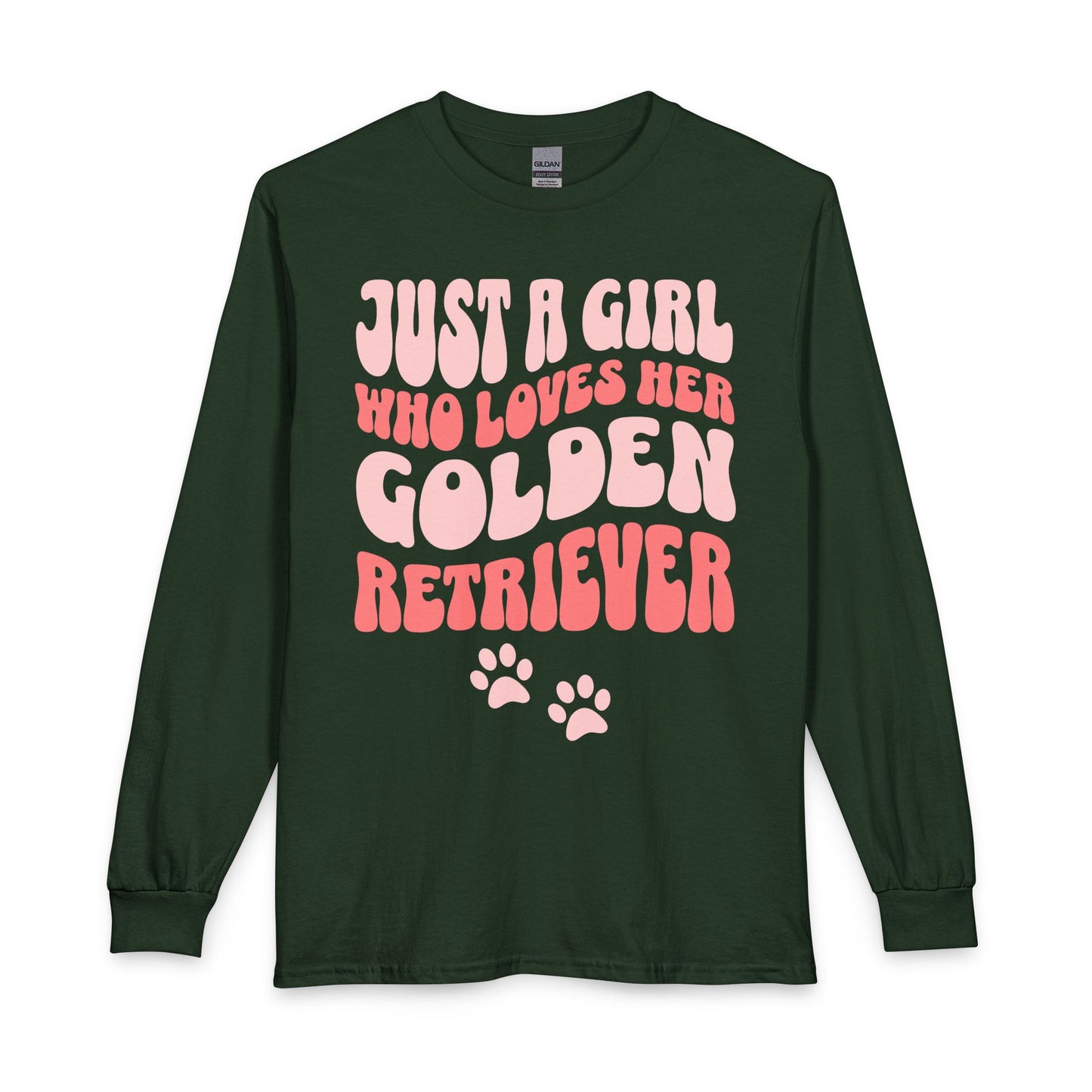 A Girl Who Loves Her Golden Retriever Long Sleeve