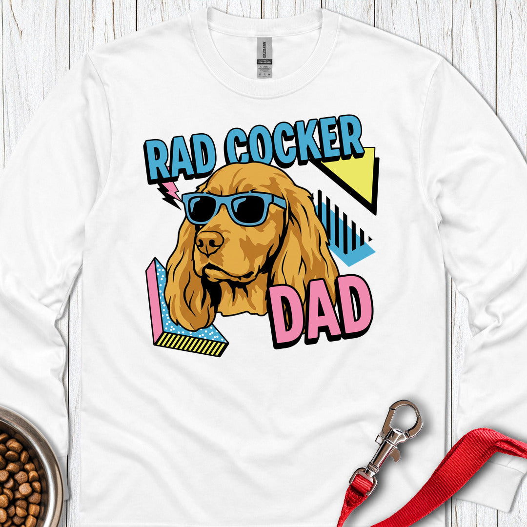 90's Rad Cocker Dad Long Sleeve — White