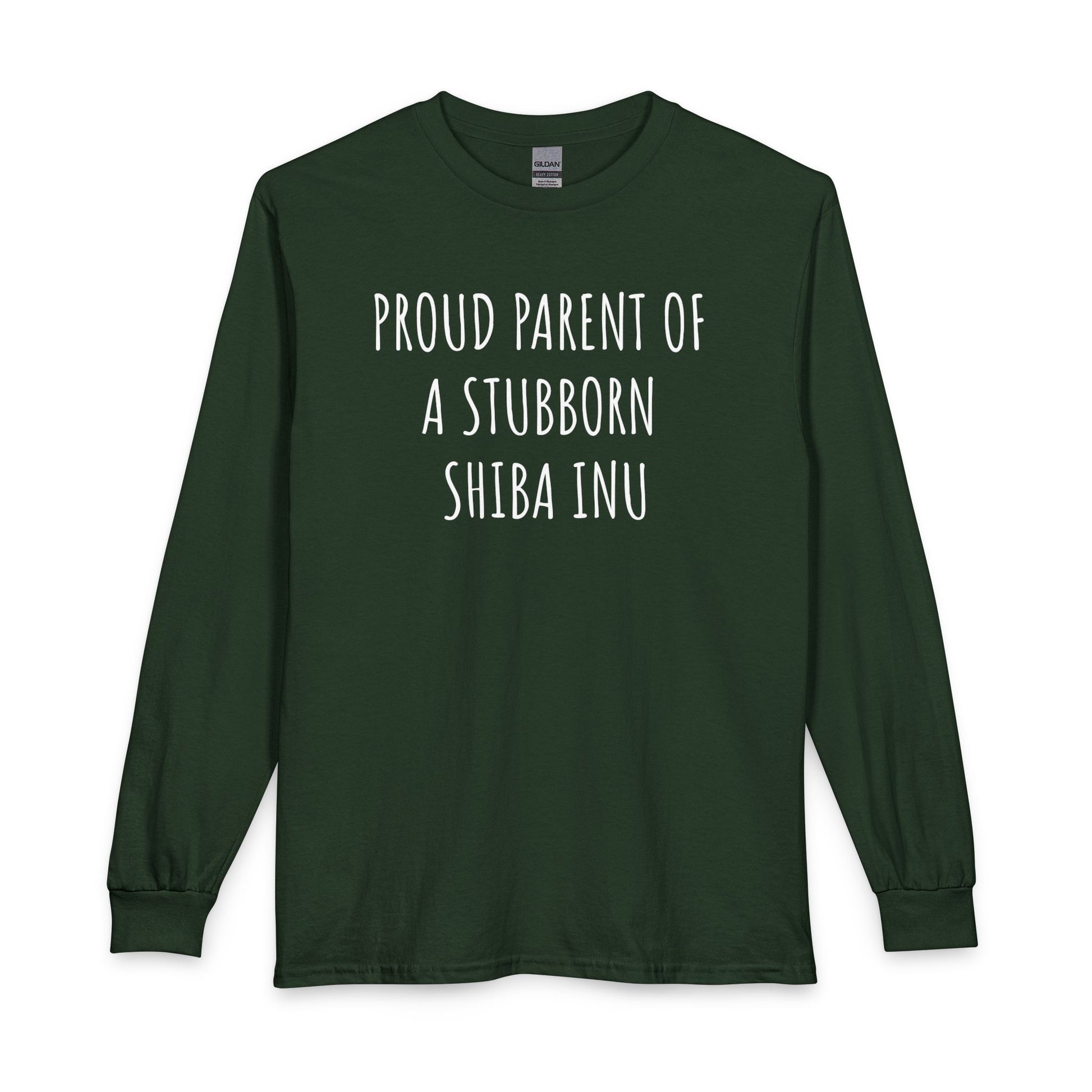 Proud Shiba Inu Parent Long Sleeve Forest Green