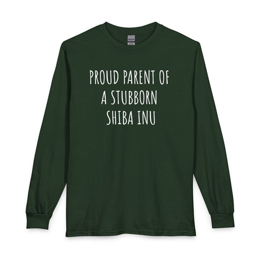 Proud Shiba Inu Parent Long Sleeve Forest Green