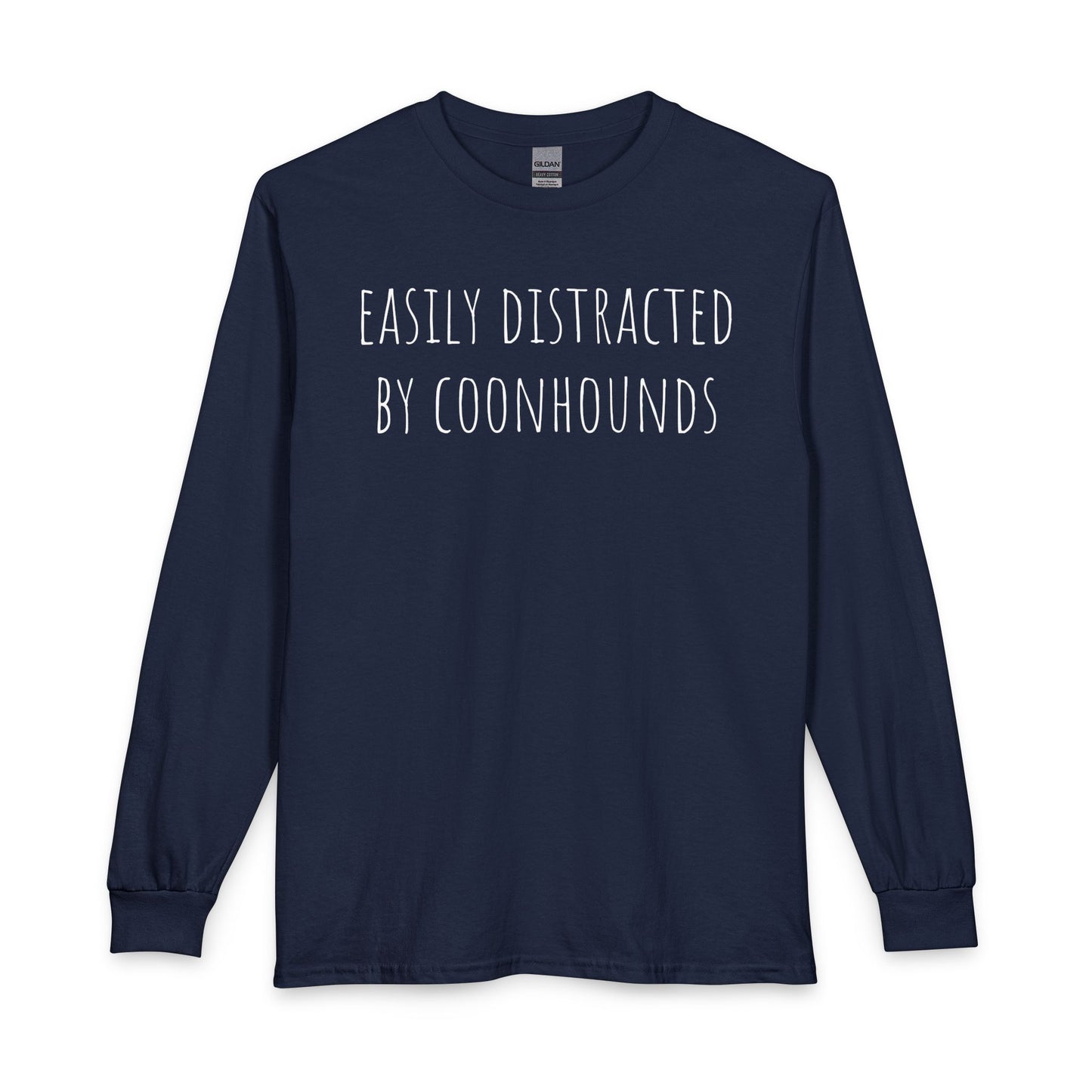 Easily Distracted by Coonhounds Long Sleeve Navy