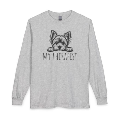 Yorkshire Terrier My Therapist Long Sleeve Sport Grey