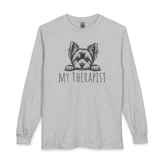 Yorkshire Terrier My Therapist Long Sleeve Sport Grey