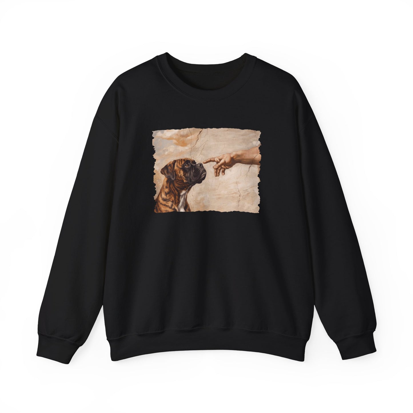 God Creates Brindle Boxer Crewneck Sweatshirt