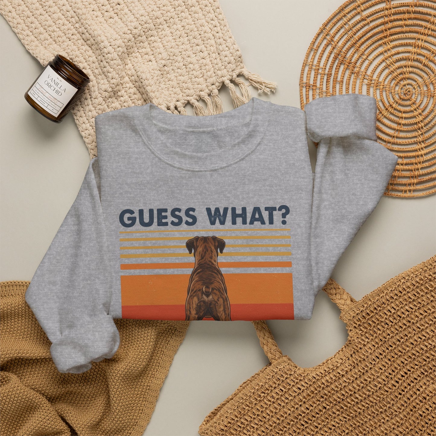 Brindle Boxer Butt Crewneck Sweatshirt