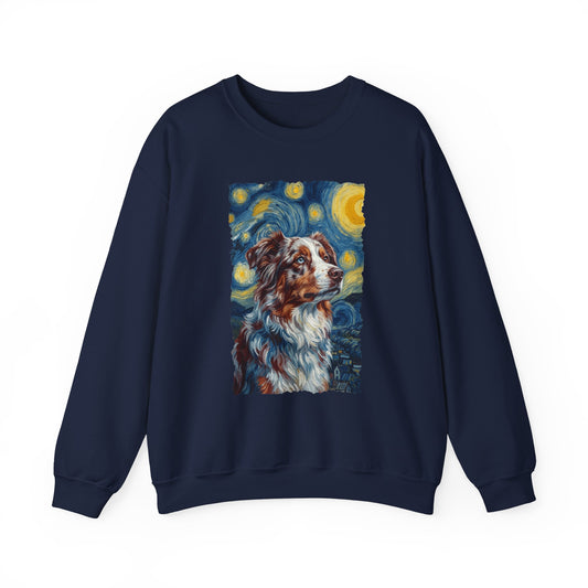 Australian Shepherd Van Gogh Crewneck Sweatshirt