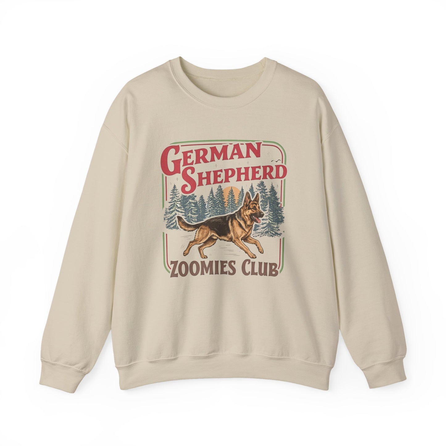 German Shepherd Zoomies Crewneck Sweatshirt Sand