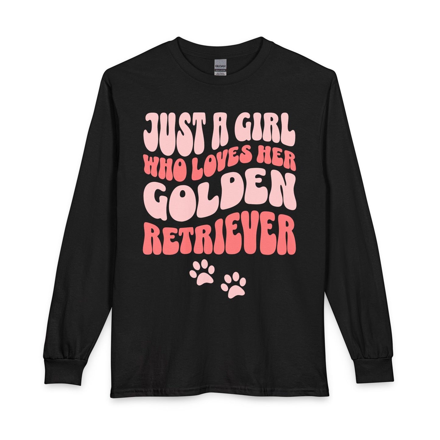 A Girl Who Loves Her Golden Retriever Long Sleeve