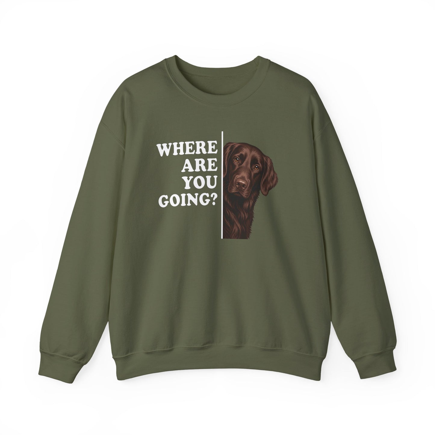 Flat Coated Retriever Where Are You Going Crewneck Sweatshirt