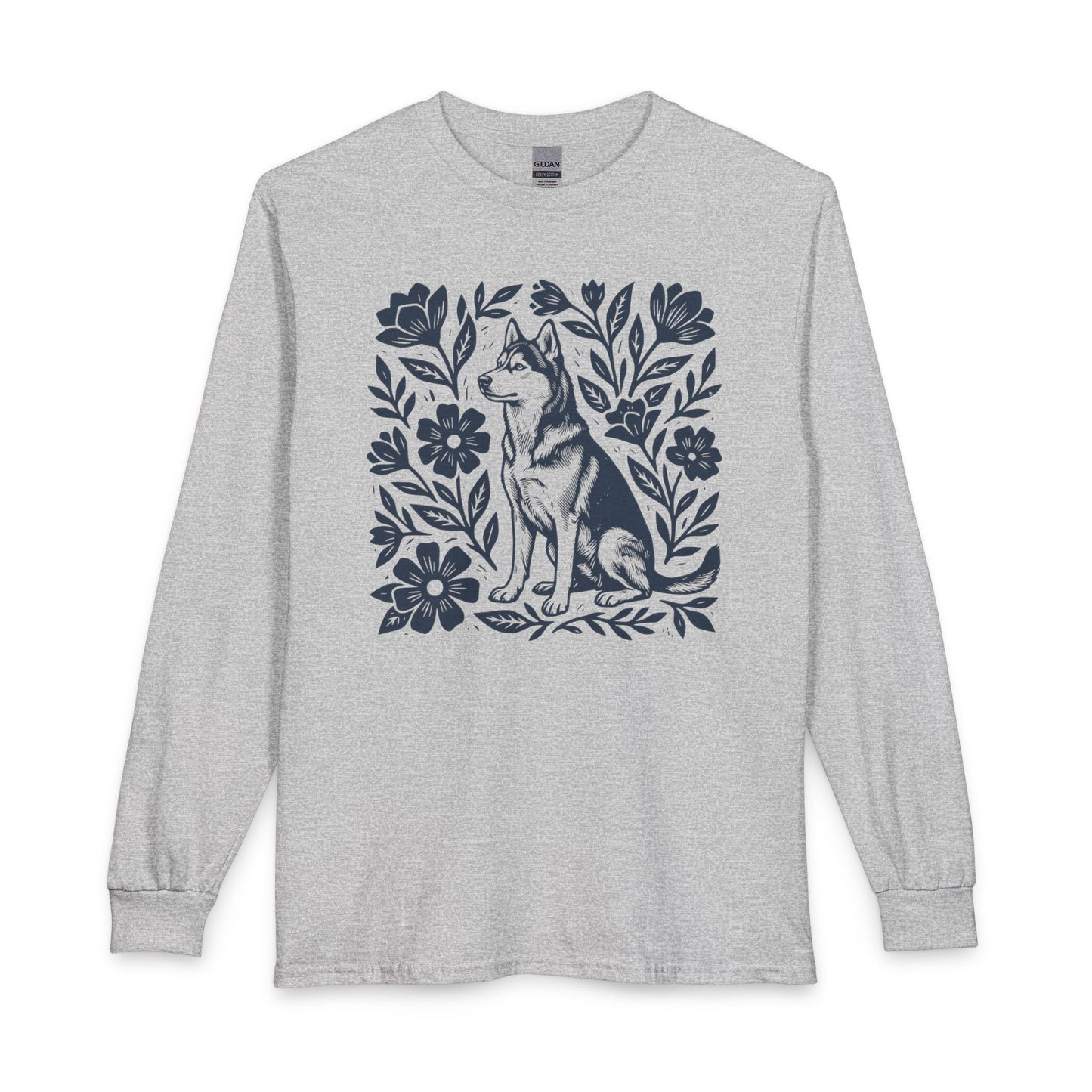 Husky Linocut Long Sleeve