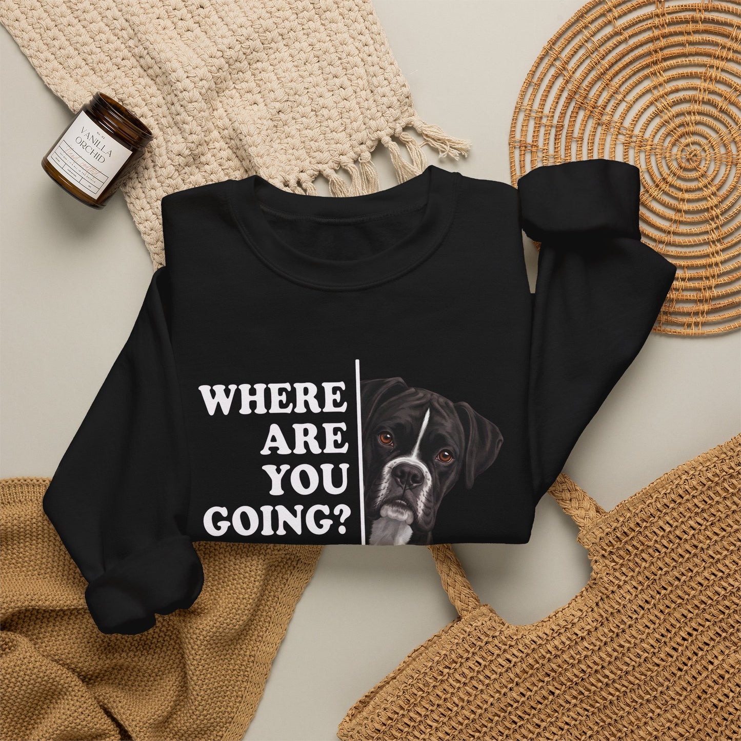 Black Boxer Alert Crewneck Sweatshirt