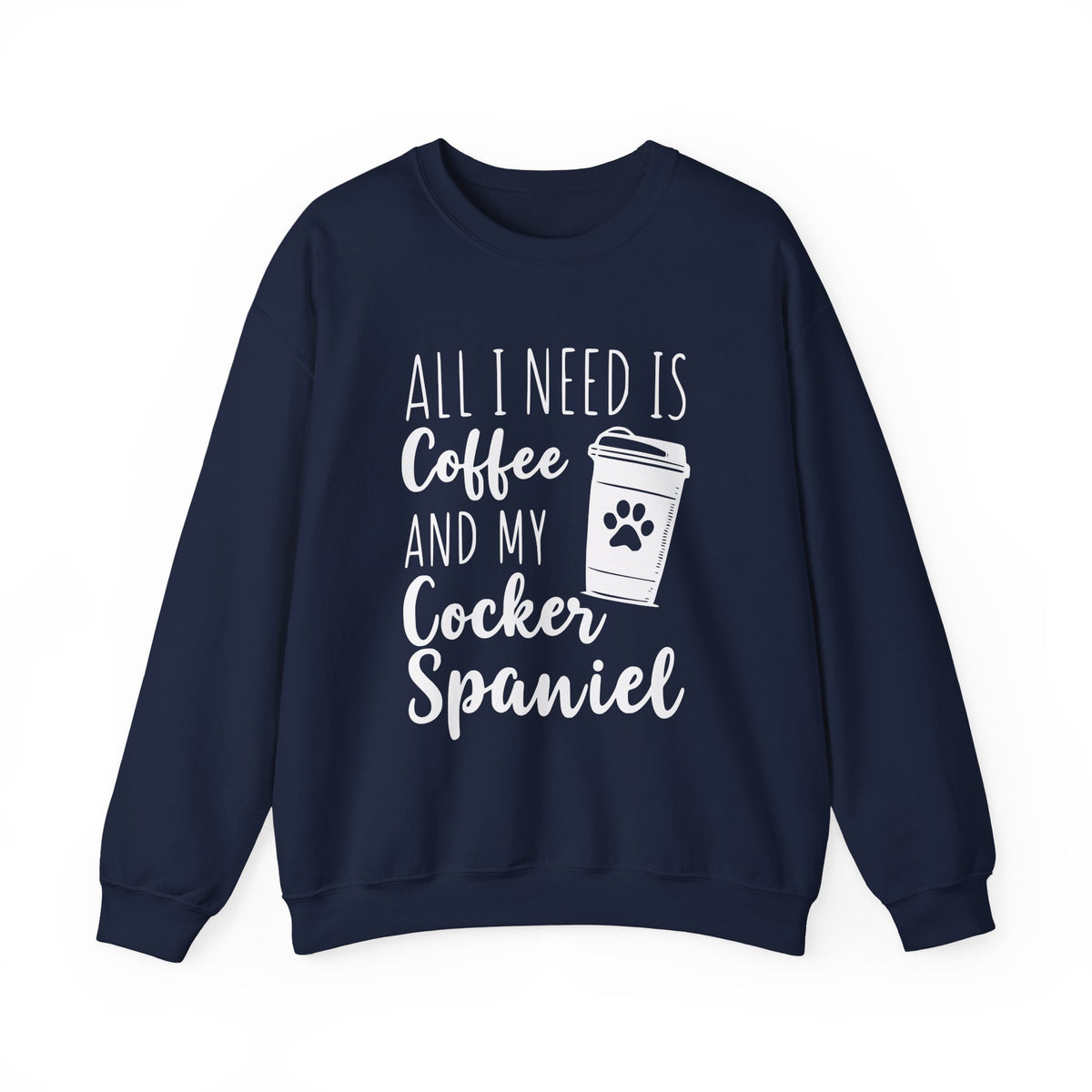 Cocker Spaniel & Coffee Crewneck Sweatshirt