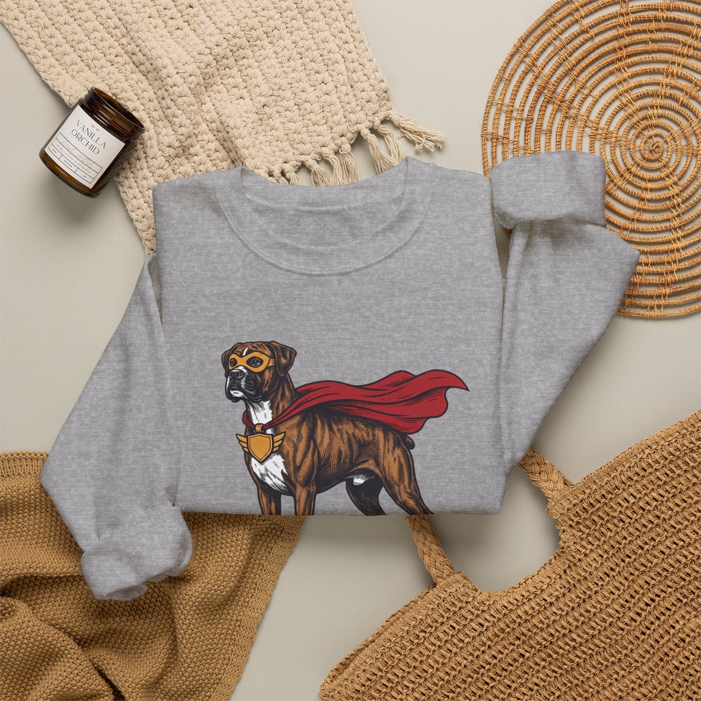Boxer Superhero Crewneck Sweatshirt
