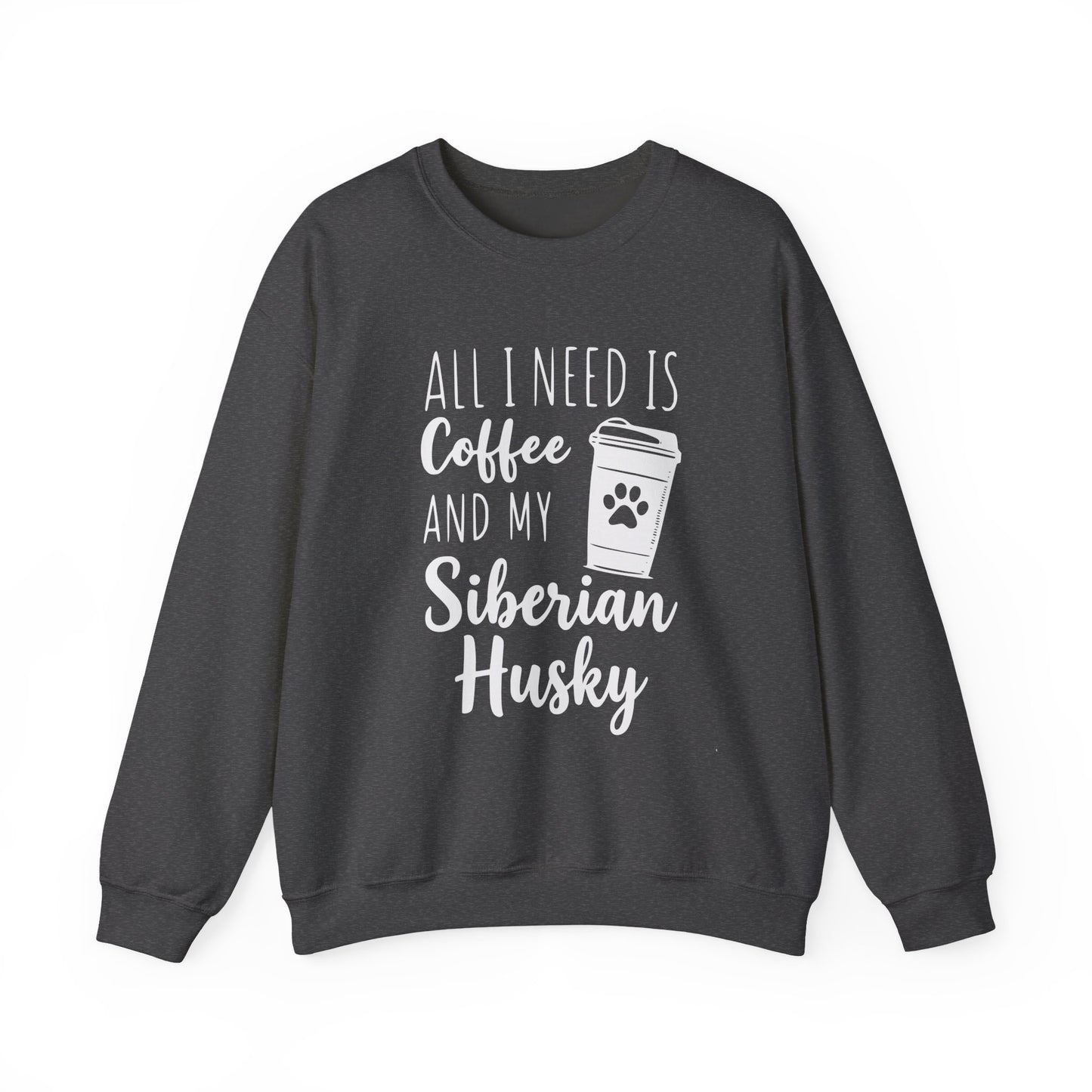 Husky Coffee Crewneck Sweatshirt Dark Heather